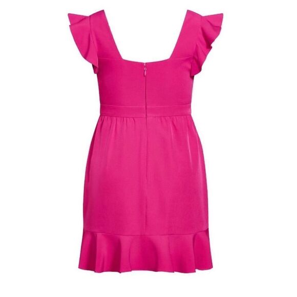 City Chic Women’s Flutter Flounce Sleeve Faux Wrap Ruffle Detail - Picture 5 of 13